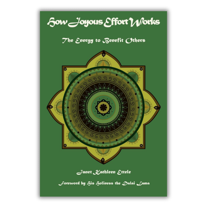 The cover of Janet Kathleen Ettele’s How Joyous Effort Works is shown. The book is one of the five best Buddhist books released in January 2025, as featured by Balanced Achievement.