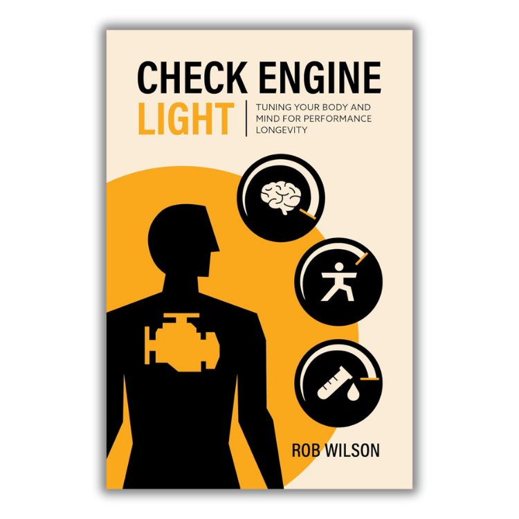 Cover of Check Engine Light by Rob Wilson, chosen as one of Balanced Achievement’s standout self-help books of June 2025.